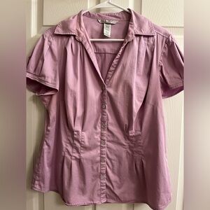 FRED DAVID~LILAC~BUTTON DOWN FITTED~BLOUSE~14/16